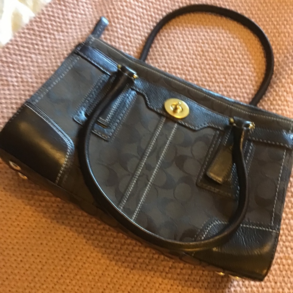 Coach Signature Fabric Chocolate Brown Handbag